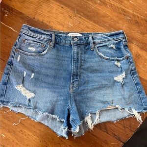 Abercrombie & Fitch Light Blue Distressed Jean Shorts